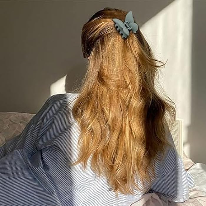 ChicAbode Butterfly Claw Clips for Women, 6.6cm Butterfly Hair Clips for Girls, 4 Pcs Butterflies Claw Clips for Thick Hair, Matte Cute Hair Claws, Hair Clamps Jaw Clips for Thin and Medium Hair Clips - Image 3